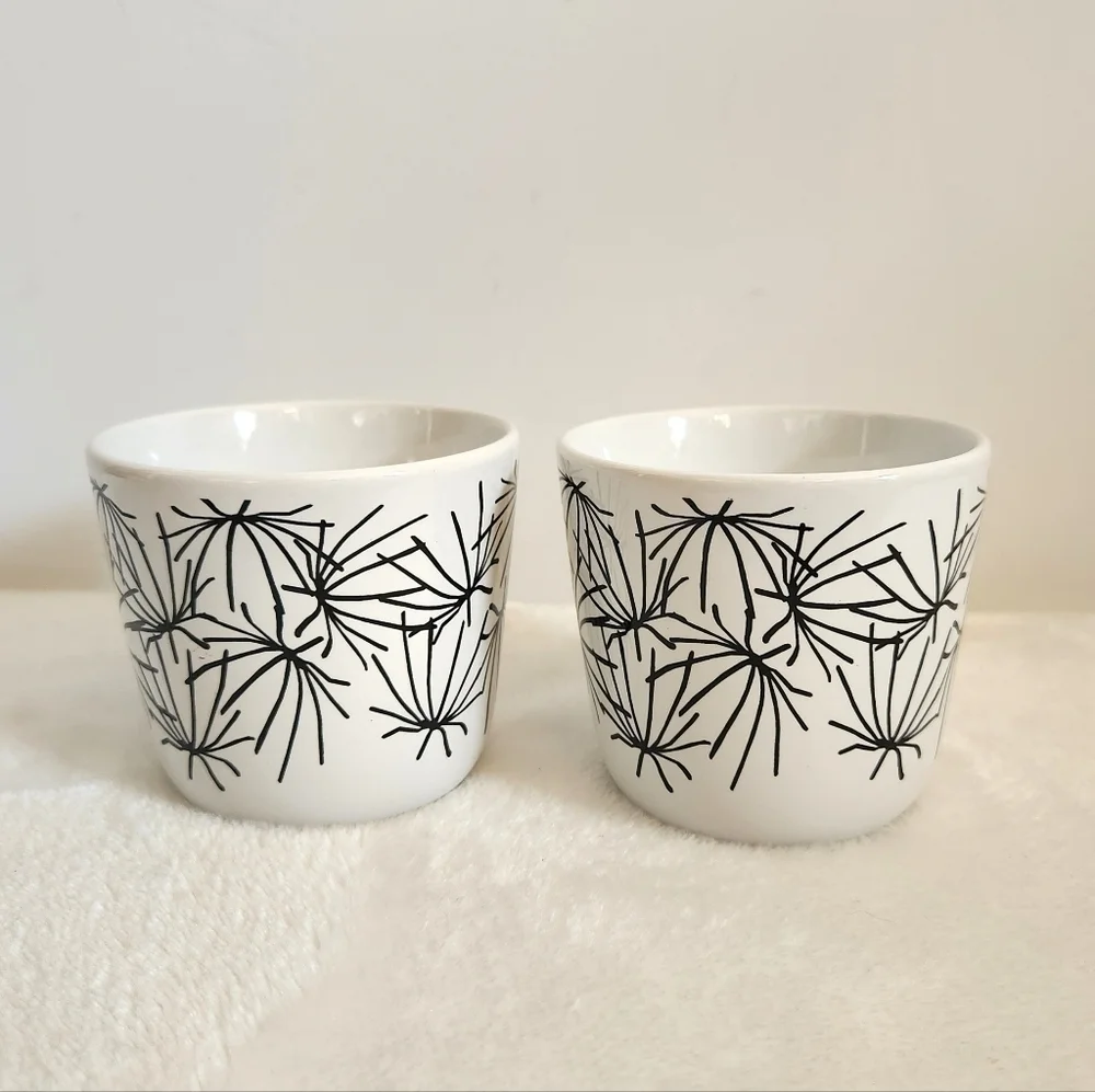 Ikea 15199 Vintage Maria Vinka Ungdom Black White Starburst Coffee Tea Mug 7 Oz